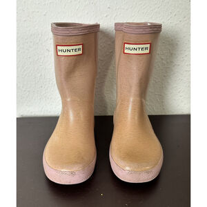 Hunter Rain Boots Pink Bella Little Girls US 7/ EU 25 Rubber Pull On Everyday
